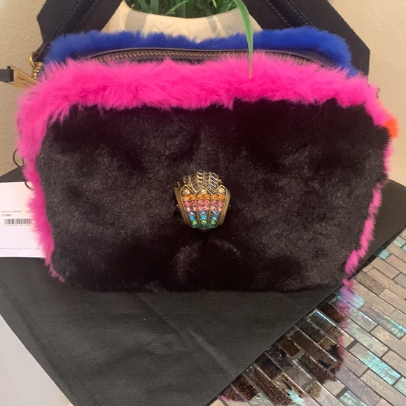 Kurt Geiger London Kensington Large Leather & Faux Fur Camera Bag - Picture 13 of 16